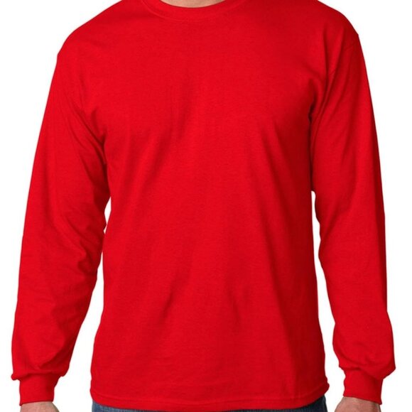 Gildan - 100% Cotton Long Sleeve T-Shirt. 5400 - Red G540 XL - Picture 4 of 4